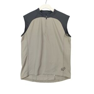 Fox Racing Cycling Vests Zip Pockets Bike Ride Outdoors Gray Sport Men‎ Size L